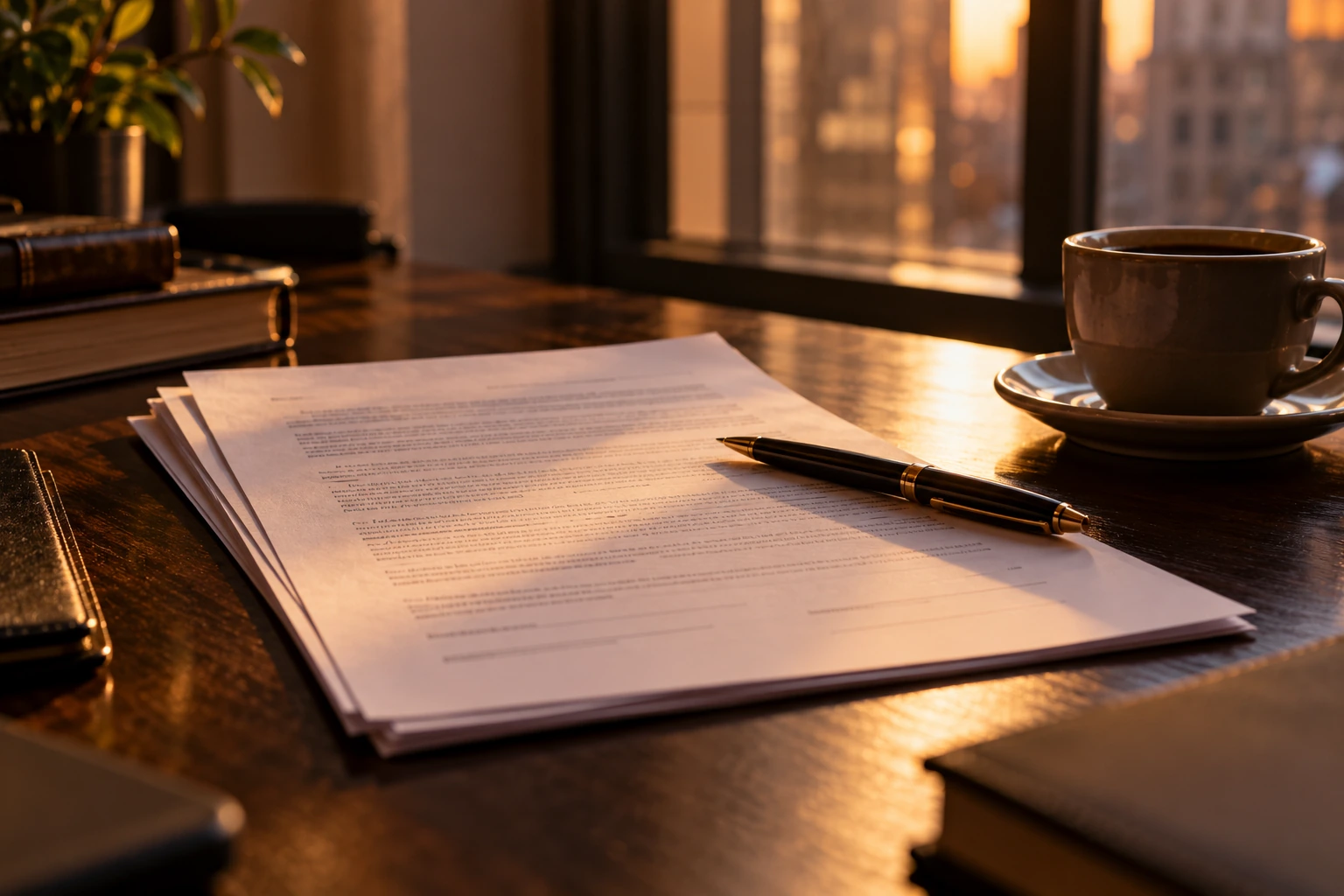 Commercial lease on a desk