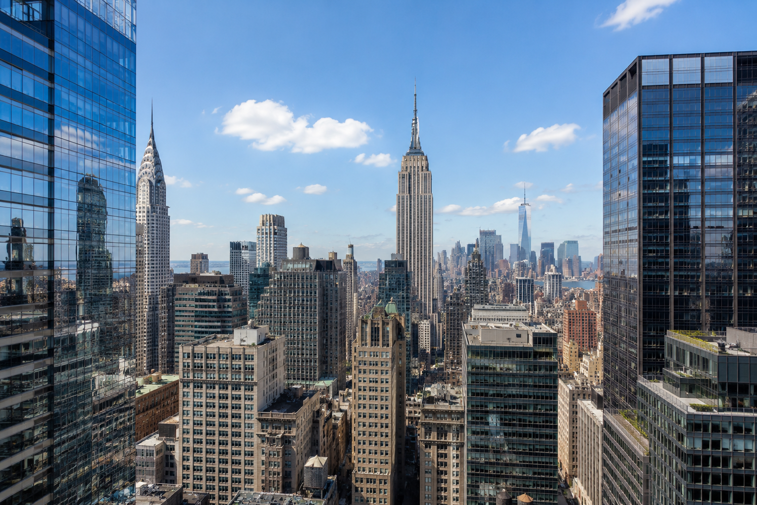 Manhattan Skyline in Brilliant Daylight