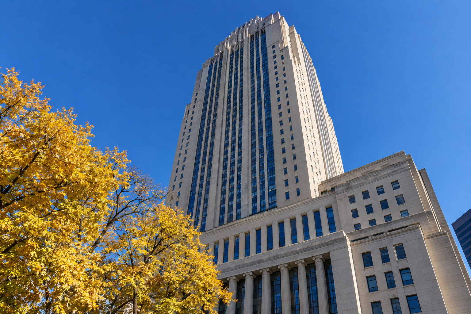Federal courthouse at Cadman Plaza in Brooklyn on a clear morning